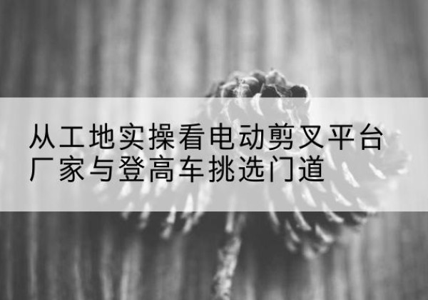 凤阳电动剪叉升降平台厂家-从工地实操看电动剪叉平台厂家与登高车挑选门道